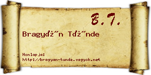 Bragyán Tünde névjegykártya